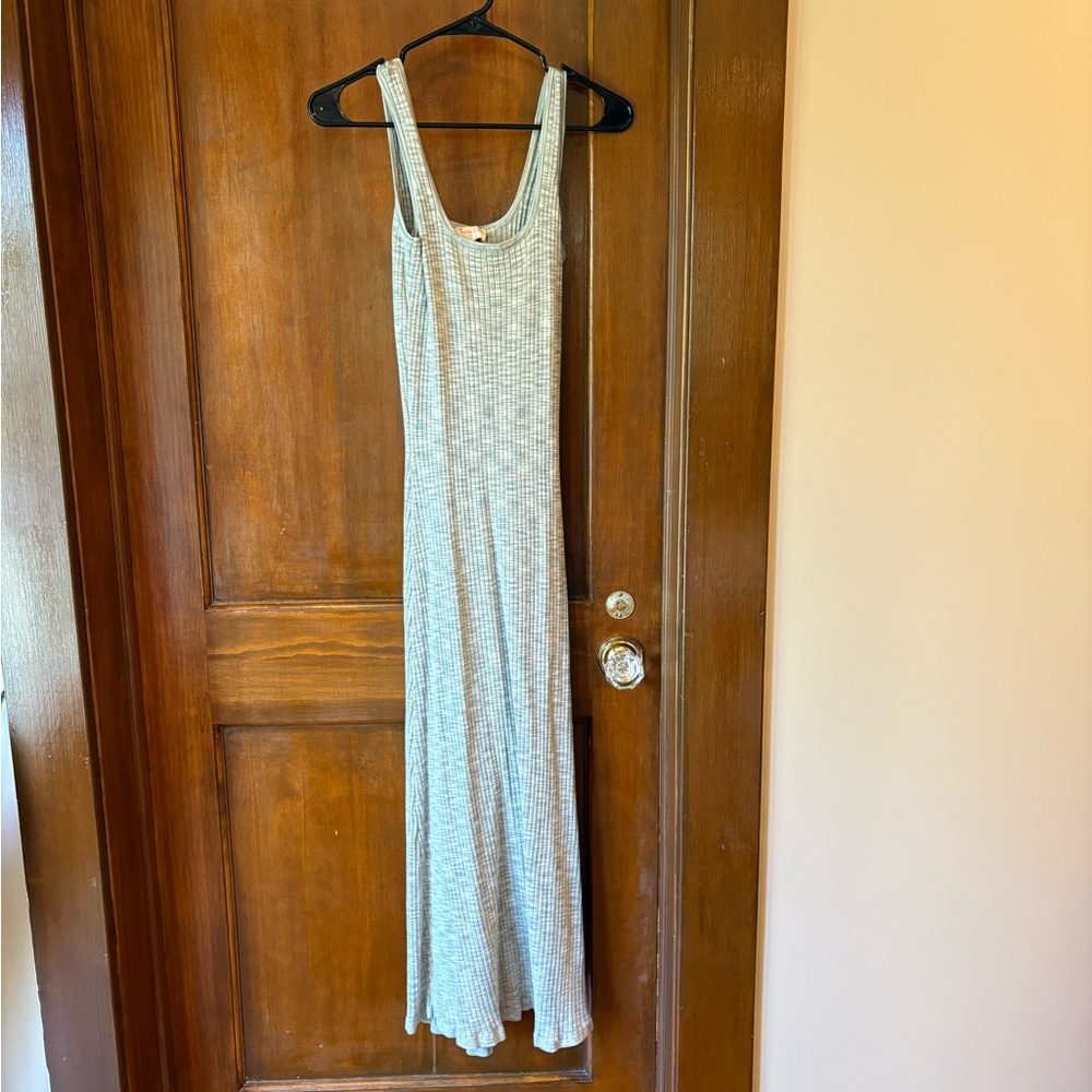 Pinkblush Maternity Light Gray Ribbed Sleeveless Maxi Dress